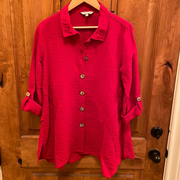 John Mark button down red top. - Picture 1 of 5